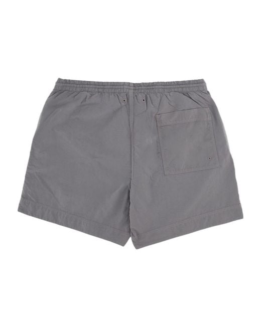 Woolrich Gray Logo Patch Solid Swim Shorts for men