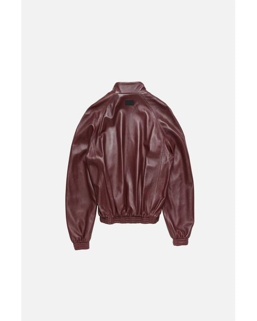 Acne Brown Full-Zip Leather Jacket for men