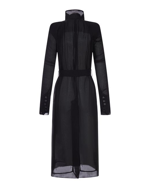 Rick Owens Black Maria Belted Trench Coat