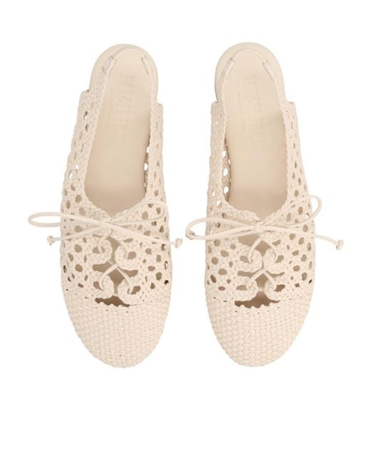 Hereu Natural Sardana Woven Slingback Flat Shoes
