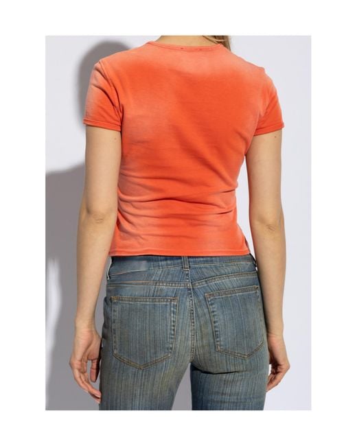 DIESEL Orange Oval D Crewneck T-Shirt