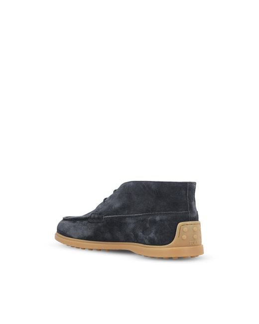 Tod's Blue Lace-Up Flat Shoes for men