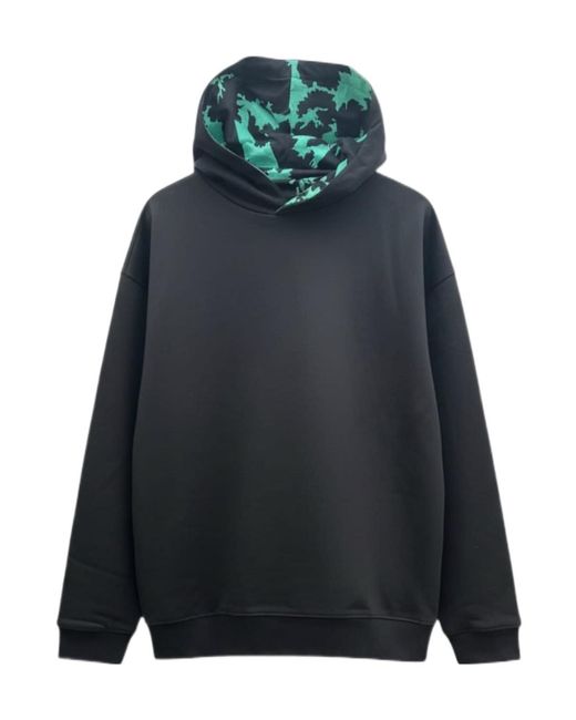 Dries Van Noten Blue Floral-Print Hoodie for men
