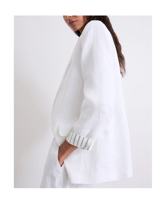 Marella White Pure Linen Blazer