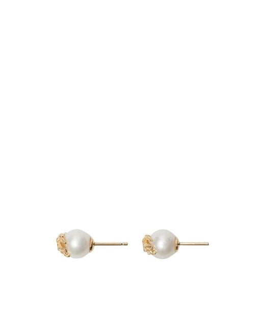 Burberry Metallic Ekd Sphere Embellished Stud Earrings