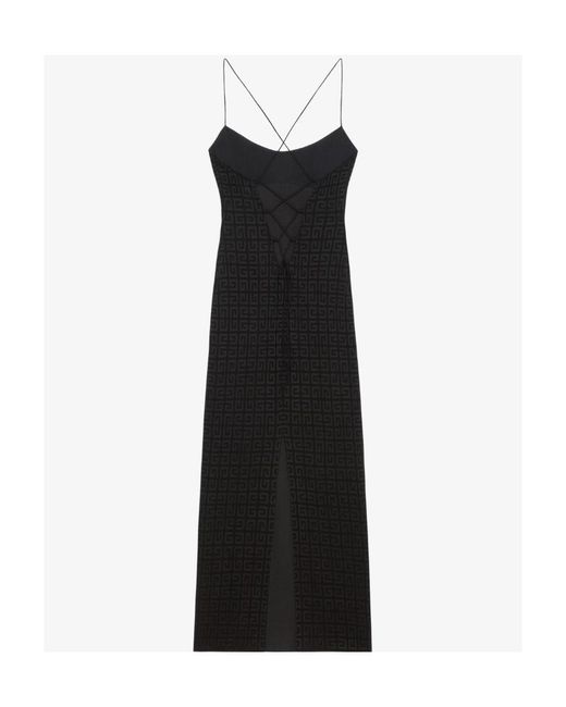 Givenchy Black 4G Jacquard Spaghetti Dress