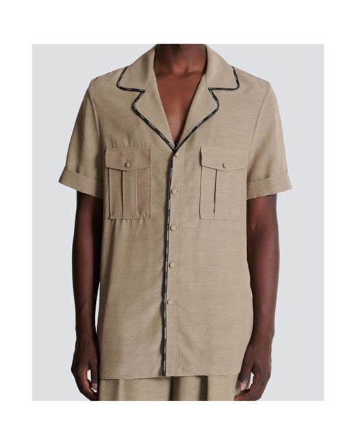 Balmain Natural Relaxed Fit Pyjama Shirt for men