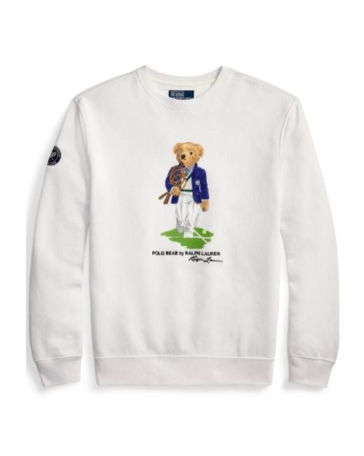 Polo Ralph Lauren White Polo Bear Graphic Sweatshirt for men
