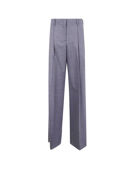 P.A.R.O.S.H. Blue Pleated Wool Trousers