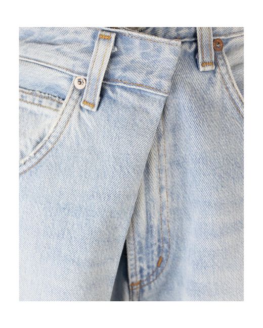 Agolde Blue Twisted Open-And-Closed Wrangler Jeans