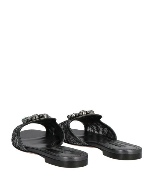 Dolce & Gabbana Black Slide Sandals