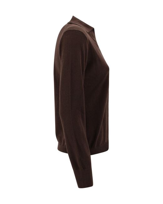 Weekend by Maxmara Brown Cappa Knitted Polo Shirt