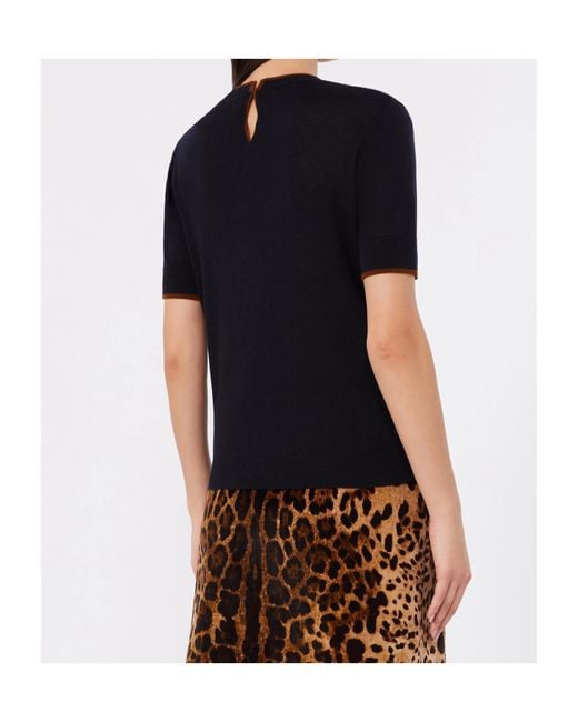 Max Mara Black Contrast-Trim T-Shirt