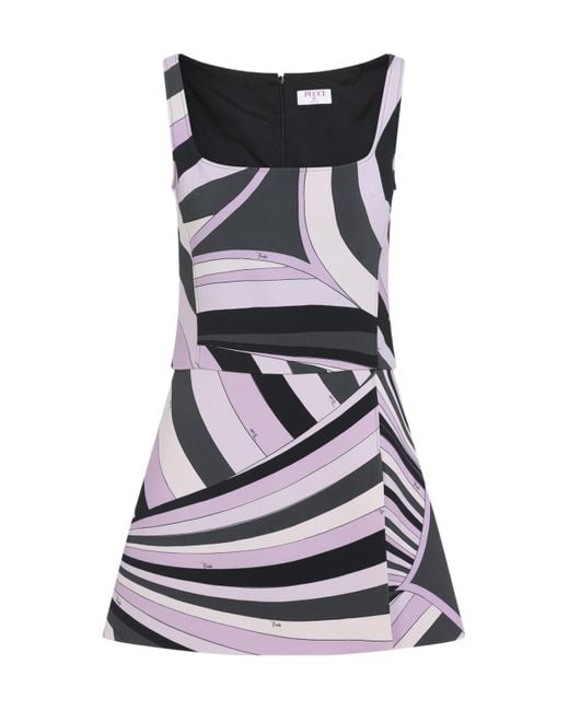 Emilio Pucci Black Abstract-Print Sleeveless Dress