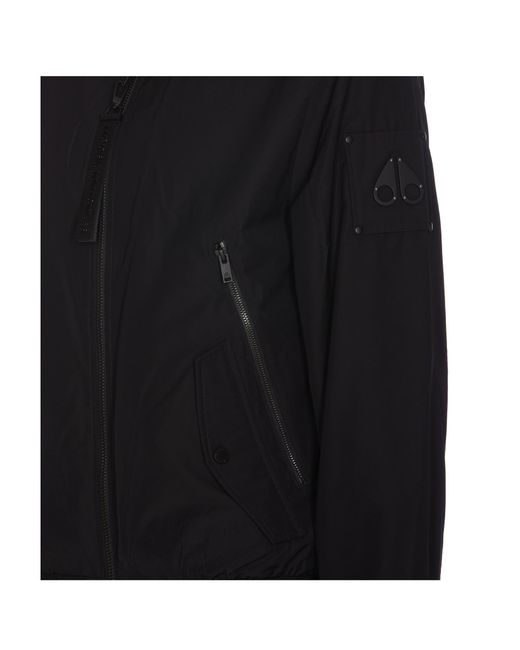 Moose Knuckles Black Courville Zip-Up Bomber Jacket for men