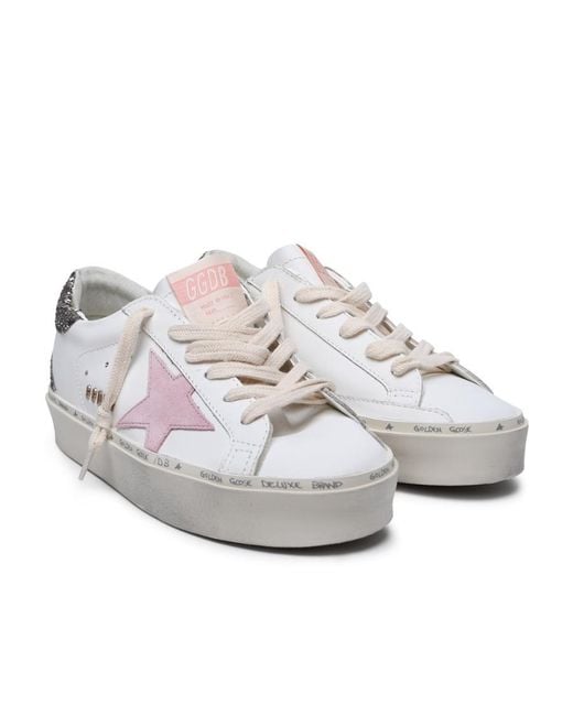 Golden Goose Deluxe Brand White 'Hi Star Classic' Leather Sneakers