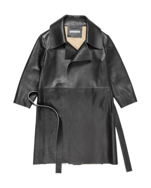 Acne Black Leather Coat