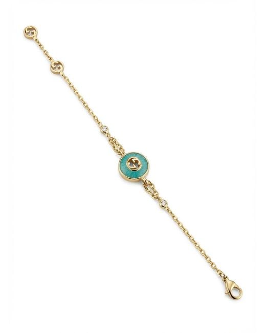 Gucci Metallic Interlocking 18K Chain Bracelet
