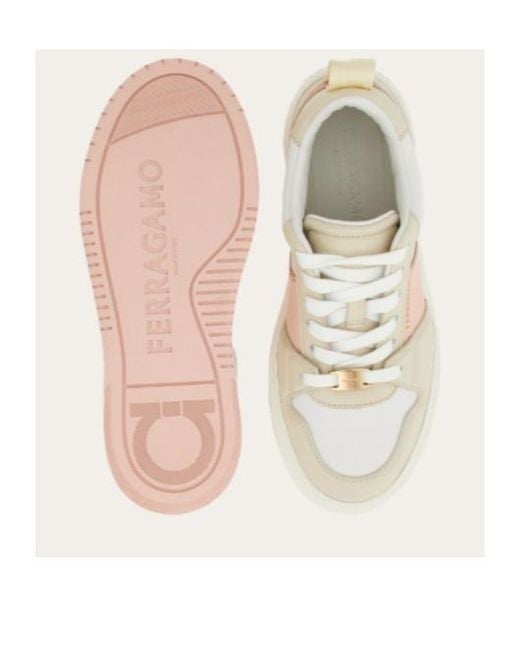 Ferragamo White Logo Lacing Skateboard Sneakers