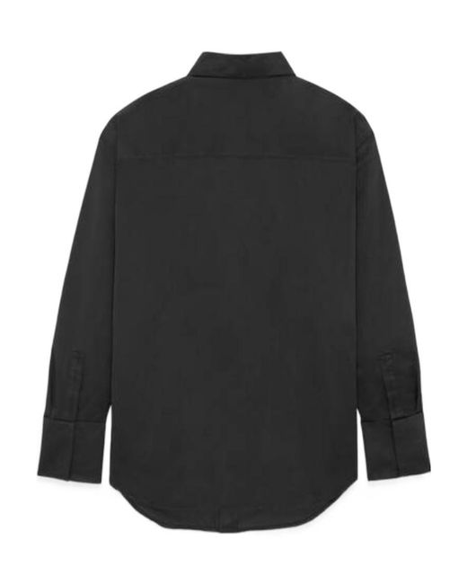Saint Laurent Black Oversized Long-Sleeved Shirt for men