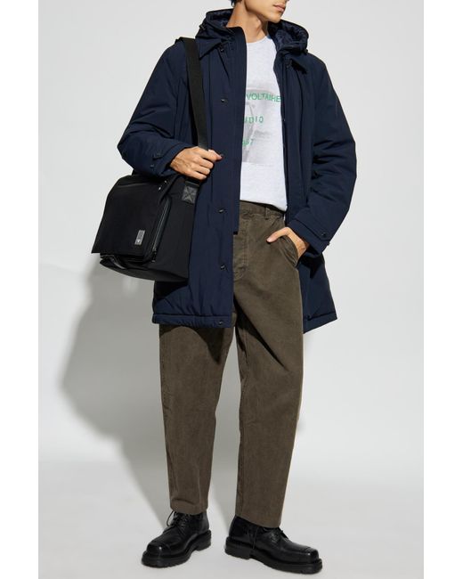 Woolrich Blue Removable Hooded Jacket for men
