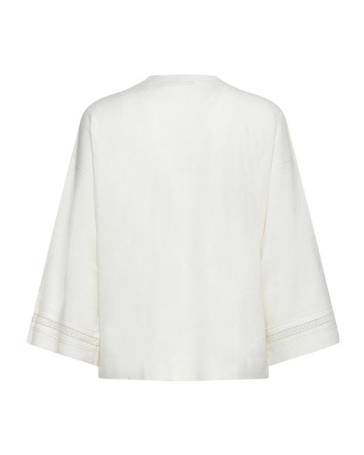 Fabiana Filippi White Crewneck Knitted Jumper