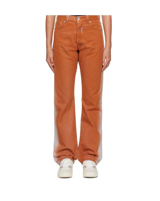 Heron Preston Orange Gradient-Effect Denim Jeans for men
