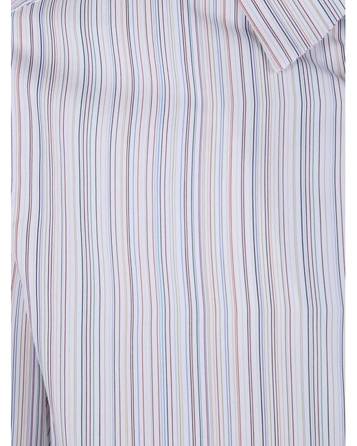 Paul Smith Blue Artist Stripe Pattern Shirt for men