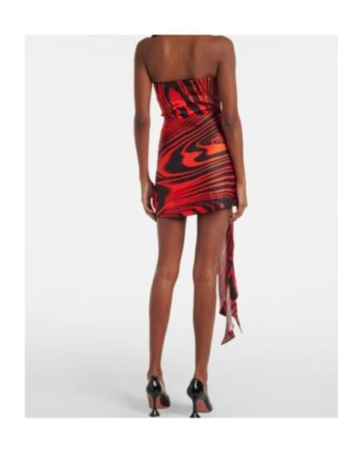 David Koma Zebra-Print Gathered Bustier Dress