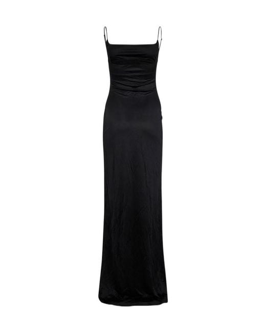 DSquared² Black Draped Front Strap Dress