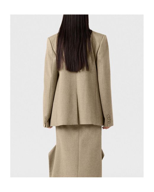 Stella McCartney Natural Double-Breasted Tailored Blazer