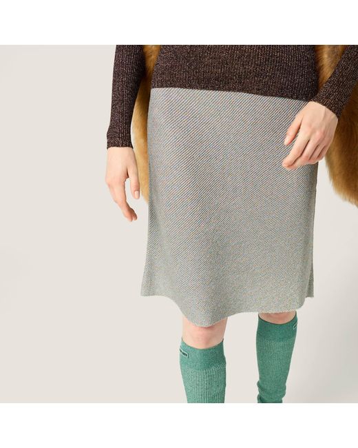 Miu Miu Brown Crewneck Ribbed Jumper