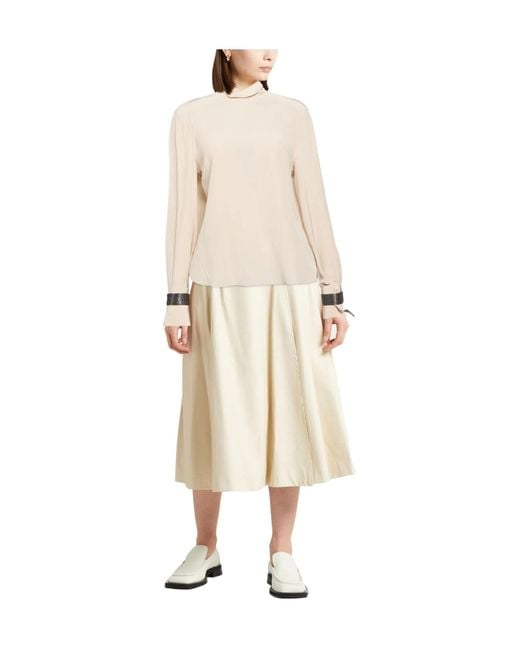 Brunello Cucinelli Natural Solid-Color Turtleneck Long-Sleeve Shirt