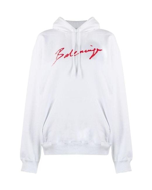 Balenciaga White Back Pulled Hoodie