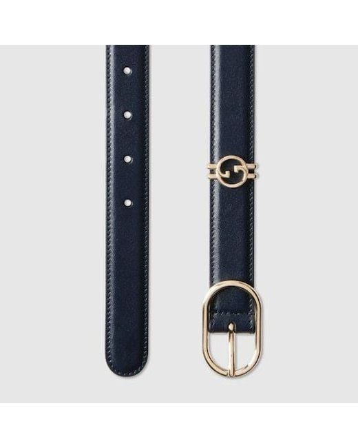 Gucci White Oval Buckle Logo Belt