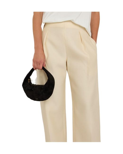 Khaite Natural Wool Pleated Pants
