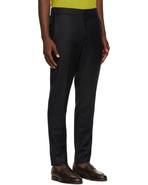 Loro Piana Black Logo Slim Casual Pants for men