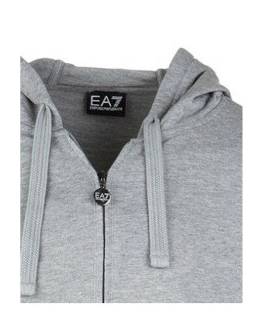 EA7 Gray Hooded Casual Jacket for men