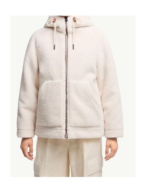 Moncler Natural Yushan Reversible Teddy Short Padded Jacket