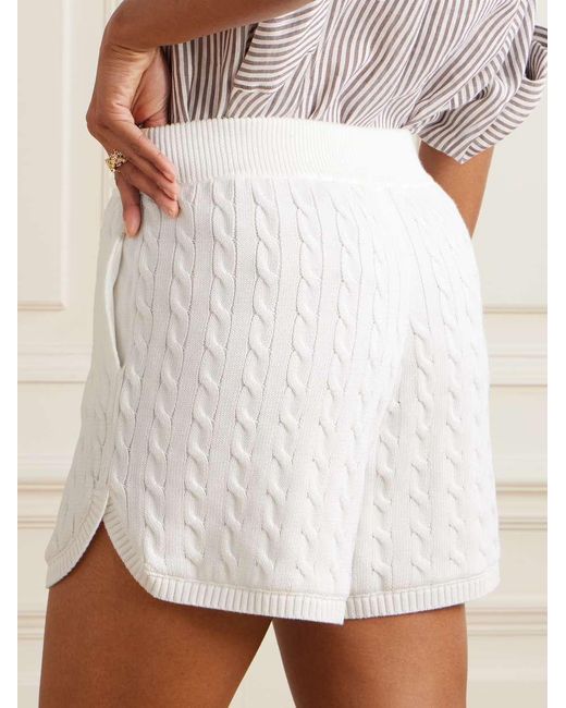 Brunello Cucinelli White Elastic Waist Shorts