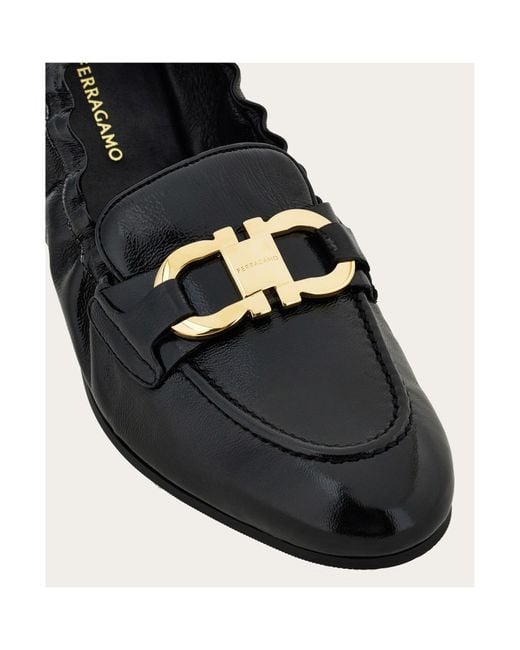 Ferragamo Black Ferragamo Gancini Plaque Elasticated Loafers