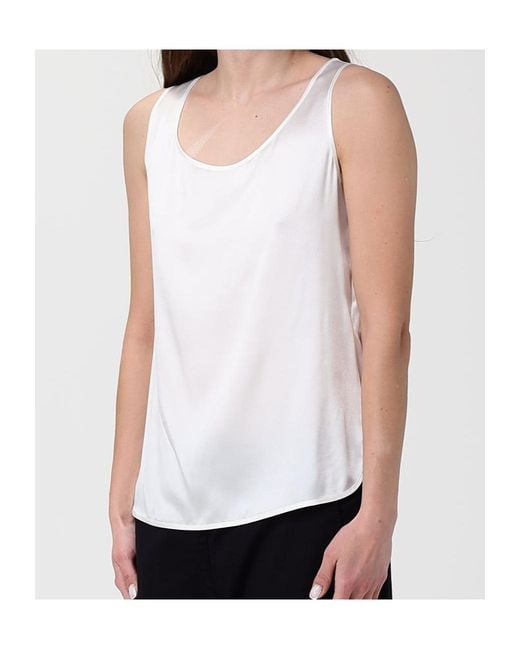 Max Mara White Round Neck Sleeveless Vest