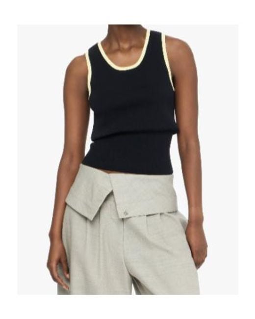 J.W. Anderson Blue Jw Anderson Contarsted-Trim Ribbed Tank Top