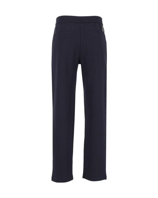 Emporio Armani Blue Elastic-Waist Athletic Pants for men