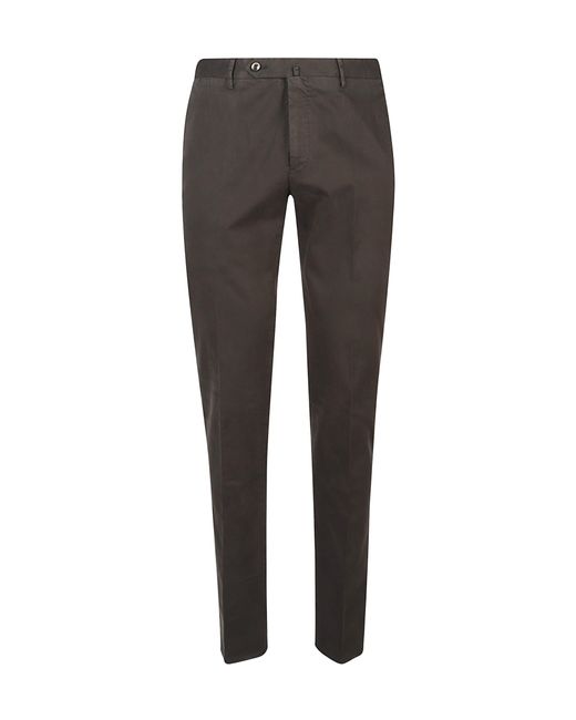Pt Pantaloni Gray Cotton Straight-Leg Trousers for men