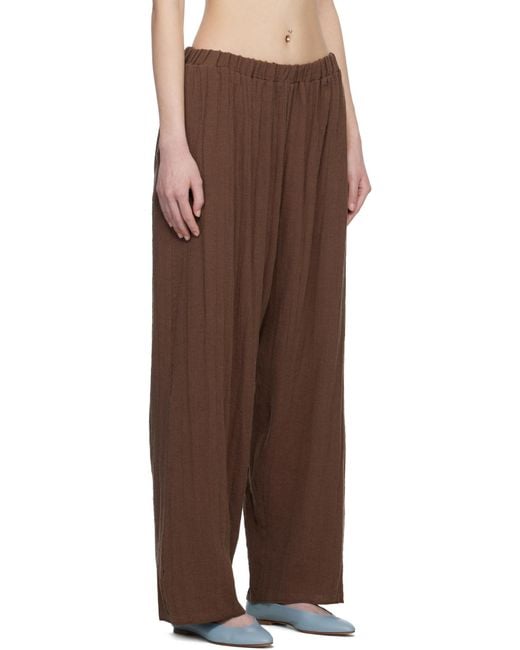 Baserange Brown Elastic Waist Casual Pants