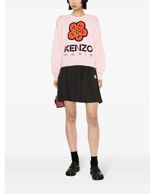 KENZO Pink Boke Flower Intarsia-Knit Jumper