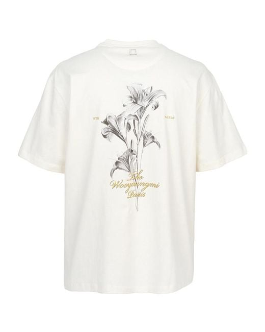 Wooyoungmi White Logo Crew Neck T-Shirt for men