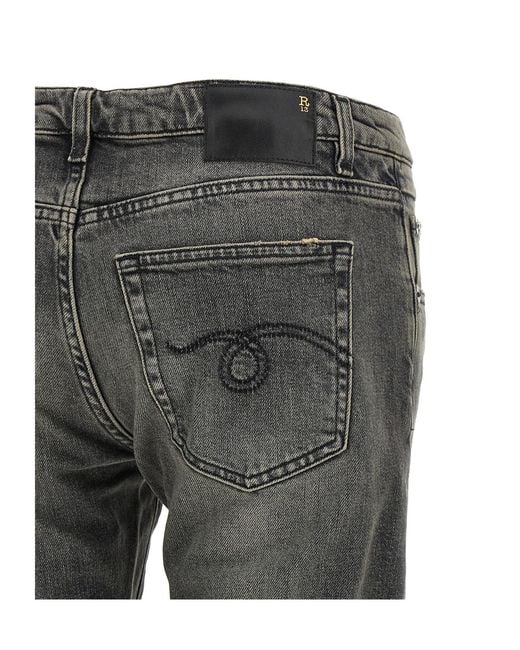 R13 Gray Belt-Loop Jeans