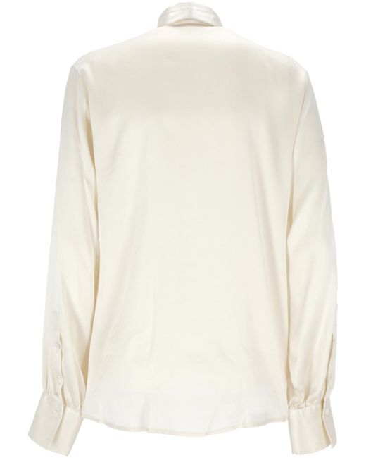 Antonelli White Tie-Neck Blouse